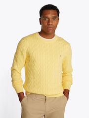 Красный - Tommy Hilfiger Classic Cable 100% Cotton Jumper - Image 1 of 6