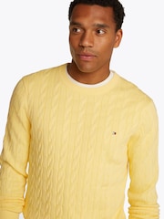 Красный - Tommy Hilfiger Classic Cable 100% Cotton Jumper - Image 4 of 6