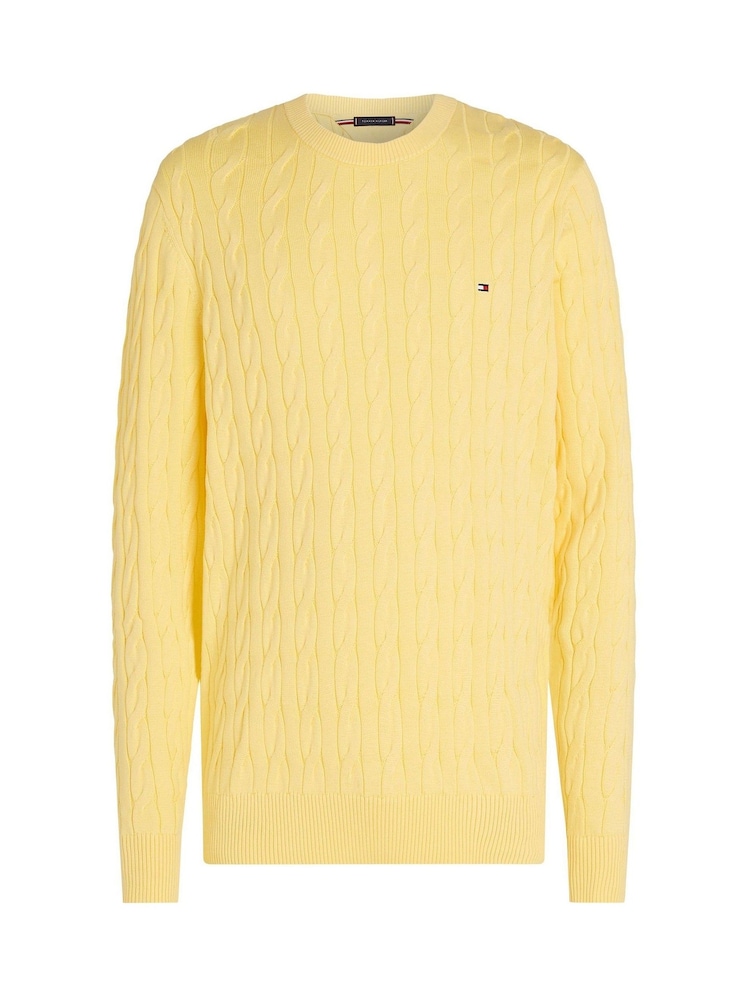 Tommy Hilfiger Red Classic Cable 100% Cotton Jumper - Image 5 of 6