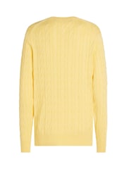 Красный - Tommy Hilfiger Classic Cable 100% Cotton Jumper - Image 6 of 6