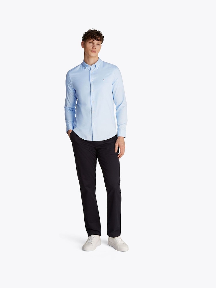 Tommy Hilfiger Light Blue Cotton Flex Dobby Shirt - Image 2 of 6 Tommy Hilfiger Light Blue Cotton Flex Dobby Shirt - Image 2 of 6