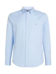 Tommy Hilfiger Denim Blue Slim 100% Cotton Flex Dobby Shirt - Image 5 of 6