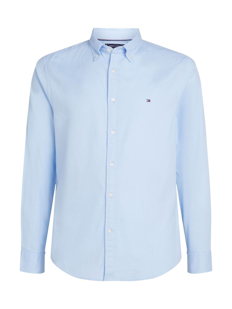 Tommy Hilfiger Light Blue Cotton Flex Dobby Shirt - Image 5 of 6