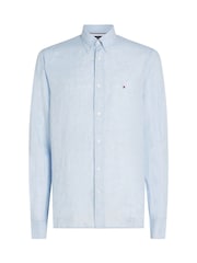 Tommy Hilfiger Light Blue 100% Linen Pigment Dyed Shirt - Image 5 of 6