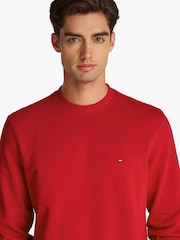 Tommy Hilfiger Red Regular Fit Essential Terry 100% Cotton Sweatshirt - Image 4 of 7