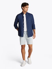 Tommy Hilfiger Blue 100% Linen Pigment Dyed Shirt - Image 2 of 6