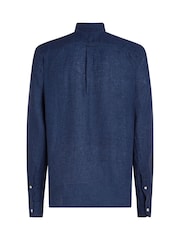 Tommy Hilfiger Blue 100% Linen Pigment Dyed Shirt - Image 6 of 6