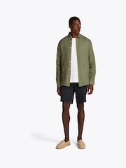 Tommy Hilfiger Green Regular Fit Essential Stripe 100% Linen Shirt - Image 2 of 6
