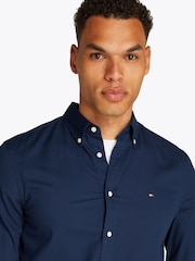 Tommy Hilfiger Blue Slim 100% Cotton Flex Dobby Shirt - Image 4 of 6