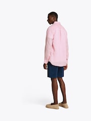 Tommy Hilfiger Pink Regular Fit Essential Stripe 100% Linen Shirt - Image 3 of 6