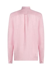 Tommy Hilfiger Pink Regular Fit Essential Stripe 100% Linen Shirt - Image 6 of 6