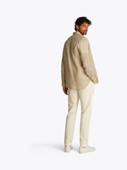 Tommy Hilfiger Natural Regular Fit Essential Stripe 100% Linen Shirt - Image 3 of 6