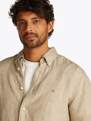 Tommy Hilfiger Natural Regular Fit Essential Stripe 100% Linen Shirt - Image 4 of 6