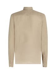 Tommy Hilfiger Natural Regular Fit Essential Stripe 100% Linen Shirt - Image 6 of 6