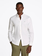Tommy Hilfiger White Slim 100% Cotton Flex Dobby Shirt - Image 1 of 6