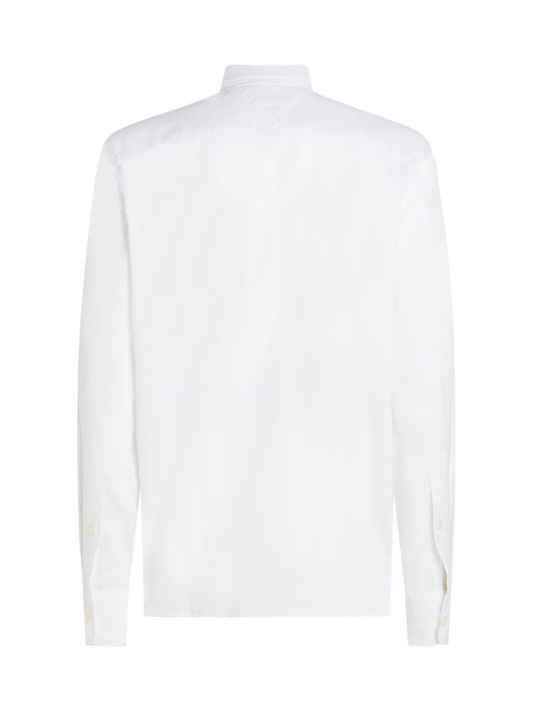 Tommy Hilfiger White Slim 100% Cotton Flex Dobby Shirt - Image 6 of 6