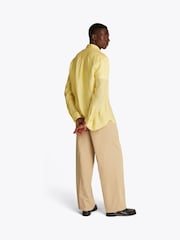 Amarelo - Camisa Tommy Hilfiger Regular Fit Essential Stripe 100% de linho - Imagem 3 de 6