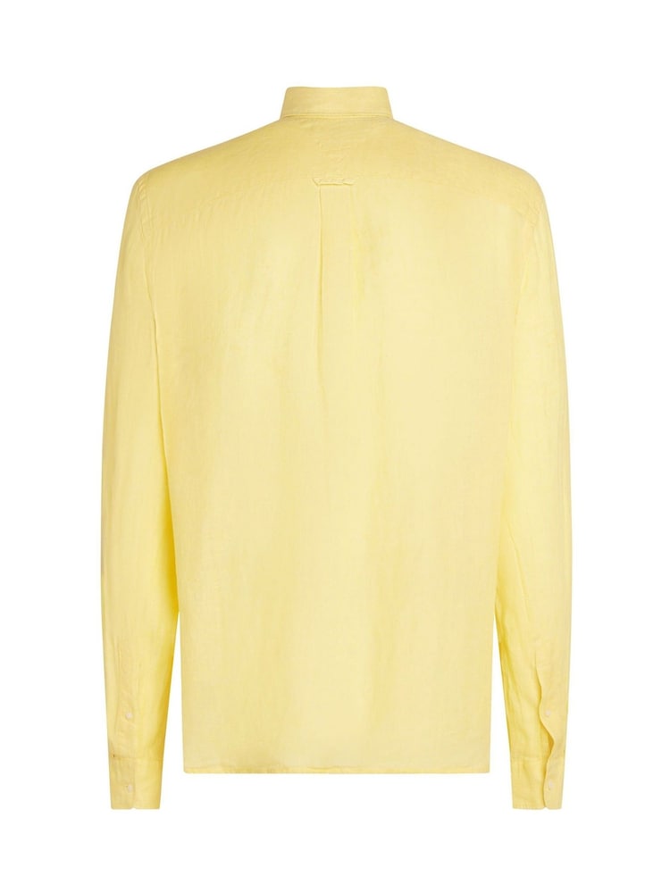 Amarelo - Camisa Tommy Hilfiger Regular Fit Essential Stripe 100% de linho - Imagem 6 de 6