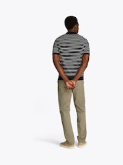 Tommy Hilfiger Navy & Whtie Stripe Essential Knit Polo 100% Cotton Jumper - Image 3 of 6