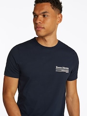 Tommy Hilfiger Blue Outline Sailing 100% Cotton T-Shirt - Image 4 of 6