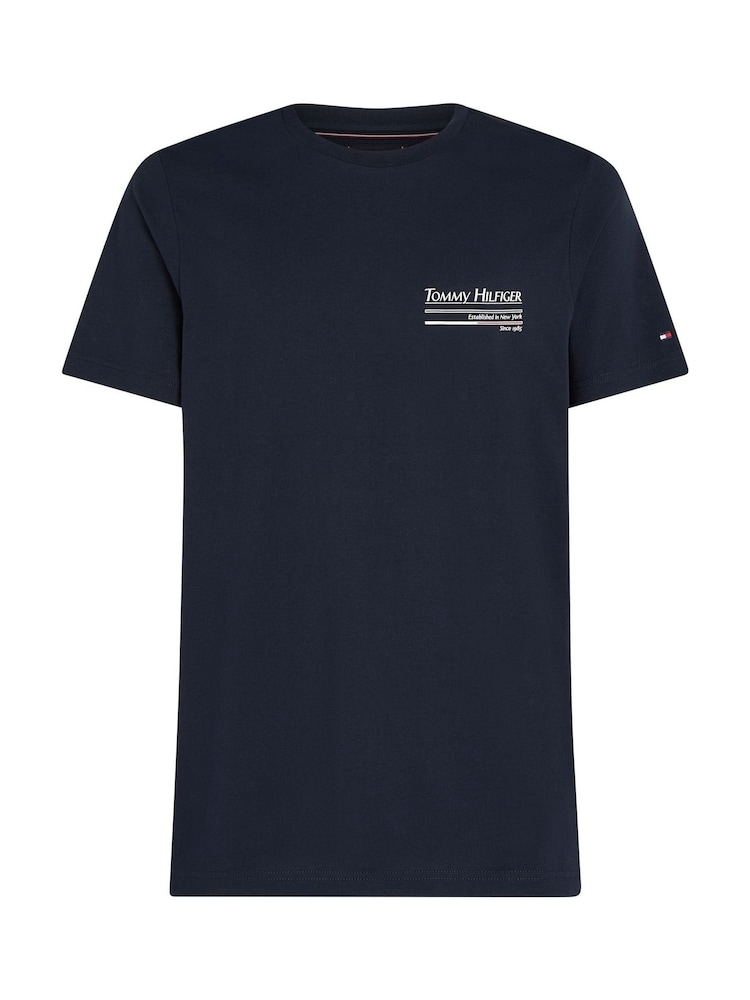 Tommy Hilfiger Blue Outline Sailing 100% Cotton T-Shirt - Image 5 of 6