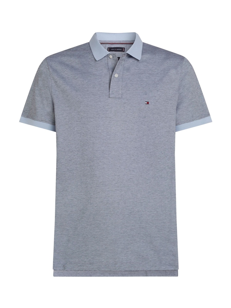 Tommy Hilfiger Blue Regular Fit Short Sleeve 100% Cotton Polo Shirt - Image 5 of 6