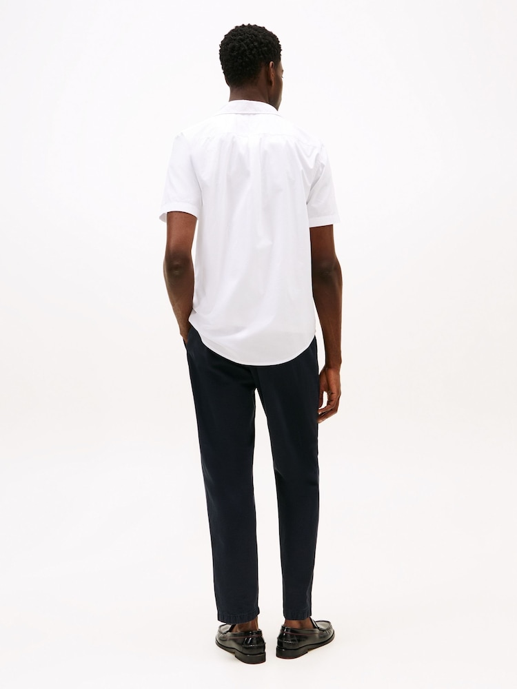 Tommy Hilfiger Brill White Regular Fit Flex Poplin Stripe 100% Cotton Shirt - Image 2 of 6
