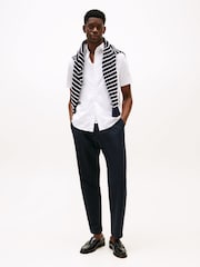 Tommy Hilfiger Brill White Regular Fit Flex Poplin Stripe 100% Cotton Shirt - Image 3 of 6