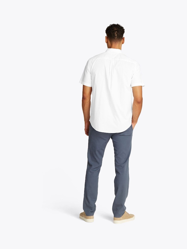 Tommy Hilfiger Brill White Regular Fit Flex Poplin Stripe 100% Cotton Shirt - Image 3 of 6