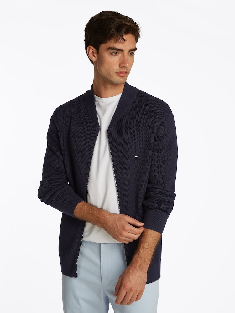Tommy Hilfiger Blue Baseball 100% Cotton Jumper - Image 1 of 6