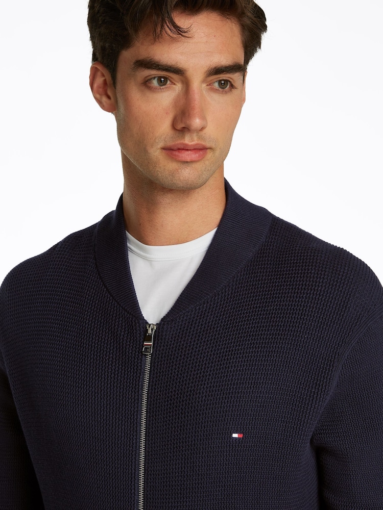 Tommy Hilfiger Blue Baseball 100% Cotton Jumper - Image 4 of 6