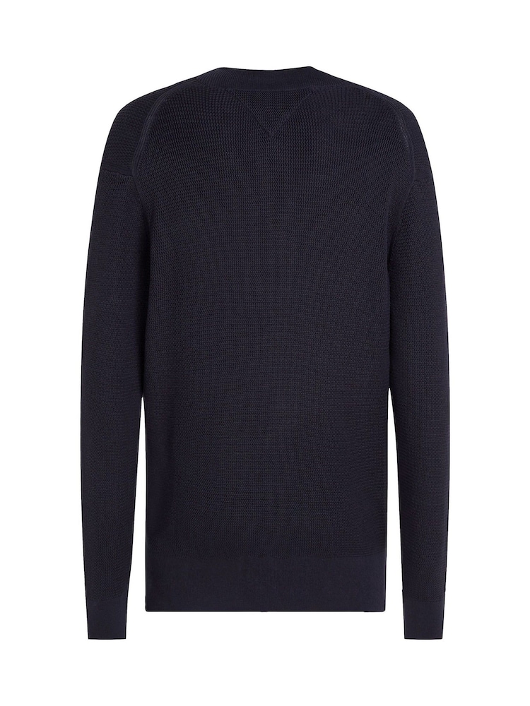 Tommy Hilfiger Blue Baseball 100% Cotton Jumper - Image 6 of 6