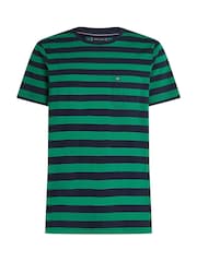 Tommy Hilfiger Green Regular Fit Essential 100% Cotton T-Shirt With Patch Chest Pocket - Image 5 of 6