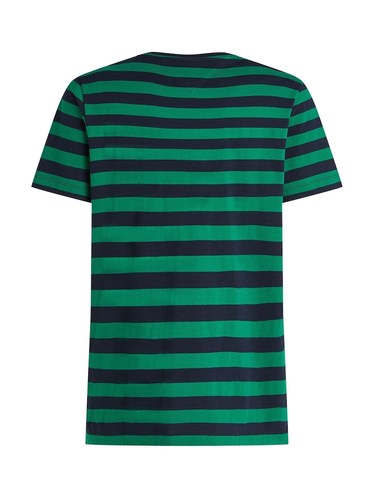 Tommy Hilfiger Green Regular Fit Essential 100% Cotton T-Shirt With Patch Chest Pocket - Image 6 of 6