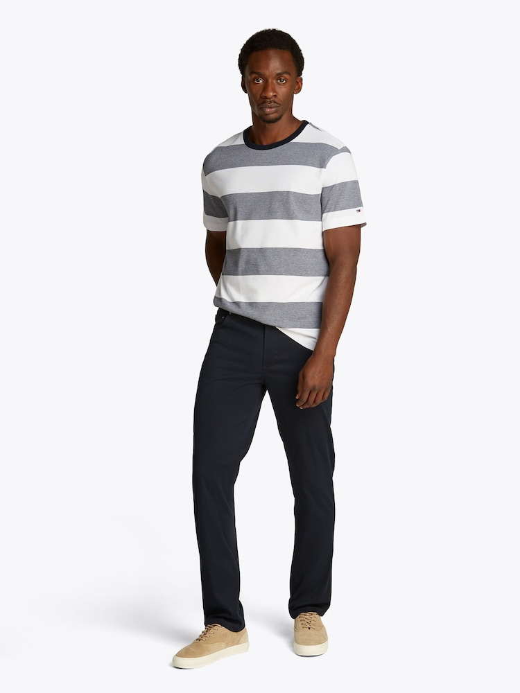 Tommy Hilfiger White Regular Fit Striped 100% Cotton T-Shirt - Image 2 of 6