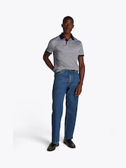 Tommy Hilfiger Blue Regular Fit Striped Short Sleeve 100% Cotton Polo Shirt - Image 2 of 6
