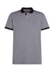 Tommy Hilfiger Blue Regular Fit Striped Short Sleeve 100% Cotton Polo Shirt - Image 5 of 6