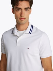 Белый - Tommy Hilfiger Regular Fit Performance Zip Short Sleeve Polo Shirt - Image 4 of 6