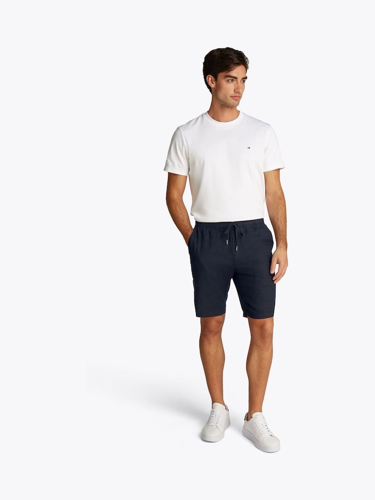 Tommy Hilfiger Light Blue Harlem Drawstring Linen Shorts - Image 2 of 6