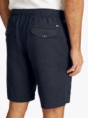 Tommy Hilfiger Light Blue Harlem Drawstring Linen Shorts - Image 4 of 6