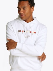 Tommy Hilfiger Chalk White Multi Flags 100% Cotton Hoodie - Image 4 of 6