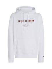 Tommy Hilfiger Chalk White Multi Flags 100% Cotton Hoodie - Image 5 of 6