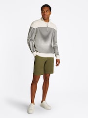 Tommy Hilfiger White Mock Neck Half Zip 100% Cotton Jumper - Image 2 of 6