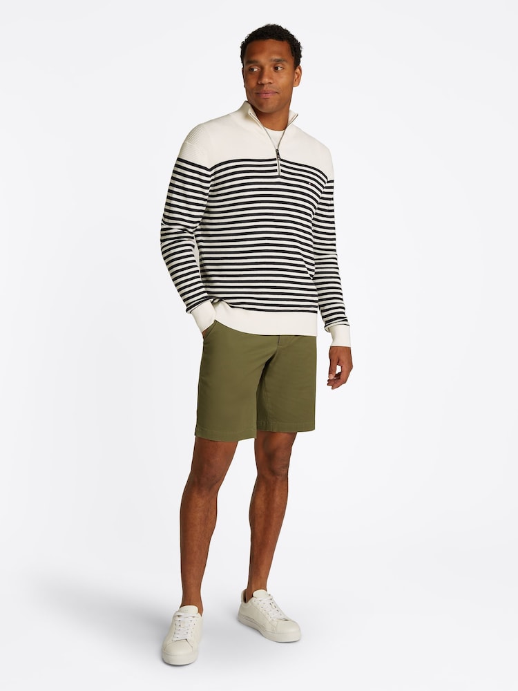 Tommy Hilfiger White Mock Neck Half Zip 100% Cotton Jumper - Image 2 of 6