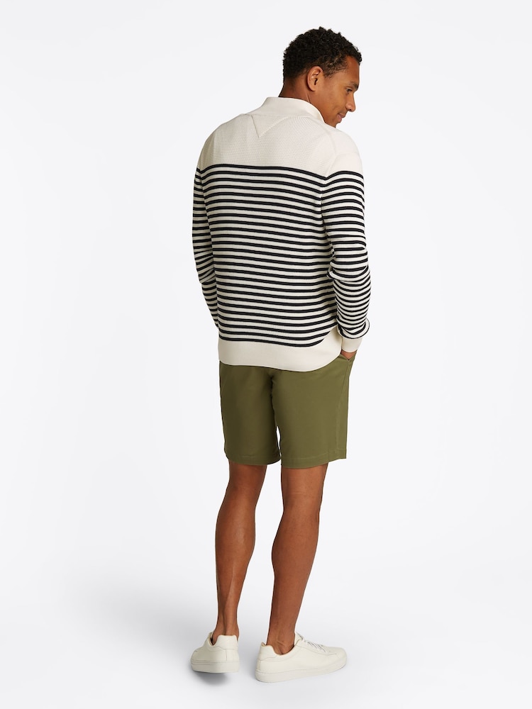 Tommy Hilfiger White Mock Neck Half Zip 100% Cotton Jumper - Image 3 of 6