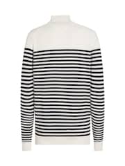 Tommy Hilfiger White Mock Neck Half Zip 100% Cotton Jumper - Image 6 of 6