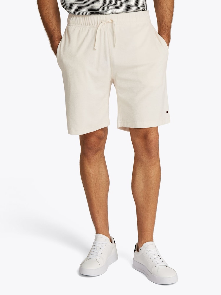 Tommy Hilfiger White Terry Towelling Jogger Shorts - Image 1 of 6