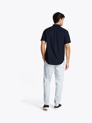 Tommy Hilfiger Dark Blue Regular Fit Flex Poplin Stripe 100% Cotton Shirt - Image 3 of 6