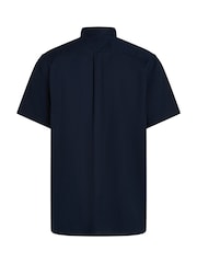 Tommy Hilfiger Dark Blue Regular Fit Flex Poplin Stripe 100% Cotton Shirt - Image 6 of 6