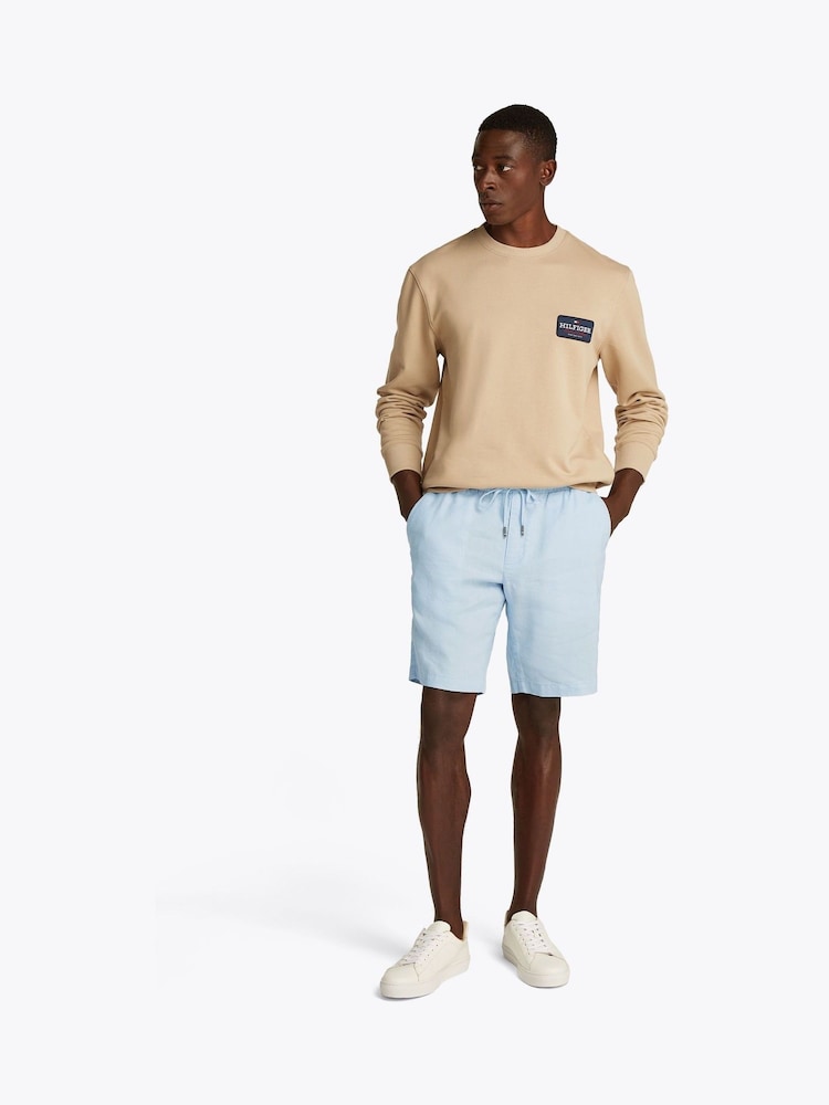 Tommy Hilfiger Blue Harlem Drawstring Linen Shorts - Image 1 of 6